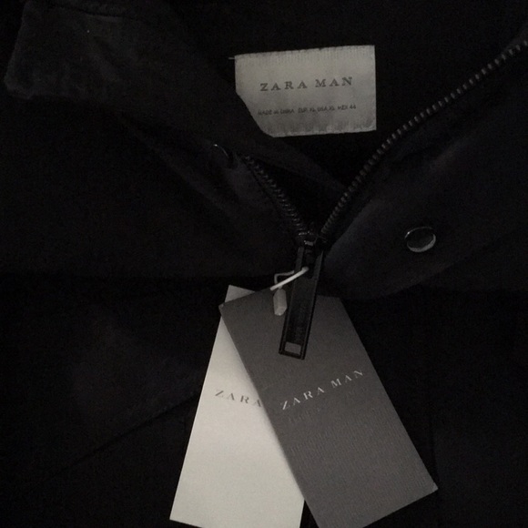 Zara MAN Long Quilted Coat With Faux Fur Hood - Picture 7 of 12